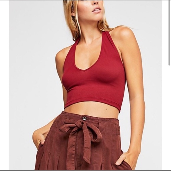 Free People Good Time Halter Brami Red Size M/L - Picture 3 of 3
